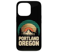 Portland Oregon Retro Sunset Mountain Travel Design Tees Carcasa para iPhone 13 Pro