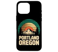 Portland Oregon Retro Sunset Mountain Travel Design Tees Carcasa para iPhone 16 Pro MAX