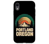 Portland Oregon Retro Sunset Mountain Travel Design Tees Carcasa para iPhone XR