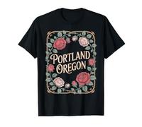 Portland Oregon Rose City Elegante Floral Camiseta gráfica económica