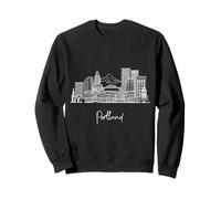 Portland Oregon Skyline US Travel Souvenirs Blanco Paisaje urbano Sudadera