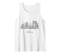 Portland Oregon Skyline US Travel Souvenirs Negro Paisaje urbano Camiseta sin Mangas