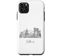 Portland Oregon Skyline US Travel Souvenirs Negro Paisaje urbano Carcasa para iPhone 11 Pro Max