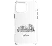 Portland Oregon Skyline US Travel Souvenirs Negro Paisaje urbano Carcasa para iPhone 16 Pro Max