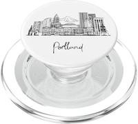 Portland Oregon Skyline US Travel Souvenirs Negro Paisaje urbano PopSockets PopGrip para MagSafe