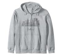 Portland Oregon Skyline US Travel Souvenirs Negro Paisaje urbano Sudadera con Capucha