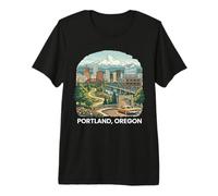 Portland, Oregón, Souvenir Skyline, Casco Antiguo de Portland Camiseta Premium