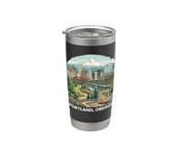 Portland, Oregón, Souvenir Skyline, Casco antiguo de Portland Vaso térmico de acero inoxidable de doble pared