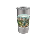 Portland, Oregón, Souvenir Skyline, Casco antiguo de Portland Vaso térmico de acero inoxidable de doble pared