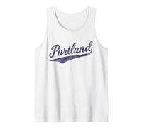 Portland State of Oregon Baseball Script Flag Swoosh Camiseta sin Mangas
