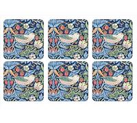 Portmeirion Home & Gifts Pimpernel - Strawberry Thief Blue Posavasos - Juego de 6 (Multicolor)