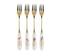 Portmeirion Home & Gifts Sara Miller Chelsea Collection SMC1102-XG - Tenedor (15 cm), Color Dorado y Blanco