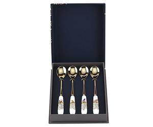 Portmeirion Home & Gifts SMC1101-XG Chelsea - Juego de 4 cucharas de té (cerámica, 15 cm), Multicolor
