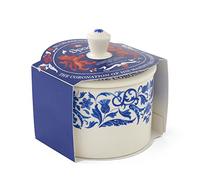 Portmeirion Home & Gifts Spode King Charles III - Azucarero cubierto con tapa de coronación, 280 ml, patrón azul y blanco, fabricado en Reino Unido