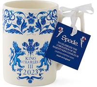 Portmeirion Home & Gifts Spode King Charles III - Taza individual (340 ml), diseño de coronación, color azul y blanco