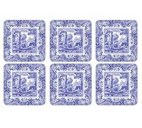 Portmeirion Home & Gifts X0010268337 Posavasos Italianos 6 (s), Madera, Azul y Blanco, 10.5 cm