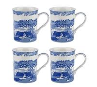 Portmeirion Juego de 4 Tazas, Porcelana, Azul y Blanco, 8.5 x 12 x 10.5 cm, 4