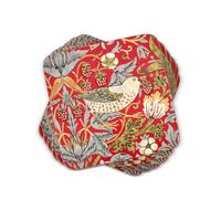 Portmeirion Juego de 6 Posavasos Strawberry Thief Rojo ladrón Fresa (s), Madera y Corcho, 10.5 x 10.5 x 0.58 cm, 6