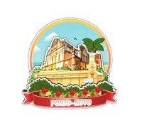 Porto-Novo Benin - Imán de madera para nevera, divertido 3D, hecho a mano, recuerdos, manualidades, calcomanías de nevera, decoración para el hogar, oficina, regalo