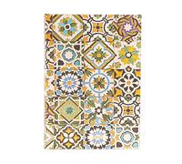 Porto (Portuguese Tiles) Midi 12-month Day-at-a-time Hardback Dayplanner 2025 (Elastic Band Closure): jeden dzień na stronie, zamykany na gumkę, papier 80 gsm