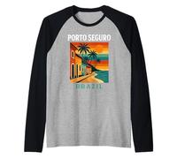 Porto Seguro Brasil Costa Bahiana Vintage Viajes Brasileño Camiseta Manga Raglan