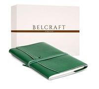 Portofino,Diario rellenable con encuadernación de piel, fabricado en Italia, cuaderno de notas, cuaderno de recuerdos, diario de viaje y bloc de notas, incluye caja de regalo (12x17 cm), color verde