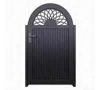 Portón de jardín de aleación de aluminio, Portón de seguridad y privacidad con postes, Diseñado para patios, jardines y zonas traseras, Fácil instalación(Black,47.6x59.8in)