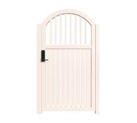 Portón de jardín de aluminio, Puerta de valla de privacidad para exteriores (preensamblada) - Ideal para entradas de patios y piscinas(Blanco,88x150cm)