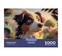 Portrait_of_a Dog 1000 Pièces Rompecabezas Puppy Whimsical Fairy Tale Imágenes Vibrantes para Adultos Juego Familiar 70x50cm/1000pcs