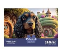 Portrait of A Tan Cocker Spaniel Dog 1000 Pcs Cartón Fuerte Rompecabezas Moss-Covered Cottages Liberador De Estrés Juego Creativo Puzzle para Niños Pequeños 70x50cm/1000pcs