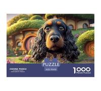 Portrait of A Tan Cocker Spaniel Dog 1000 Piezas Cartón Fuerte Rompecabezas Moss-Covered Cottages Liberador De Estrés Juego Familiar Puzzle Juego De Desafío Difícil 70x50cm/1000pcs