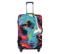 Portrait of Americstaffordshire - Funda elástica para equipaje de viaje, protector de maleta, funda de equipaje impresa antiarañazos, Black, L