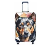 Portrait of Australikelpie - Funda elástica para equipaje de viaje, con diseño de perro australiano, antiarañazos, Black, M