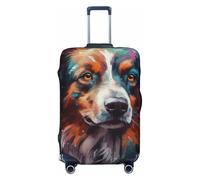Portrait of Australishepherd - Funda elástica para equipaje de viaje, con diseño de perro Australishepherd, protector de maleta, funda de equipaje con impresión antiarañazos, Black, M