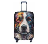 Portrait of The Happy - Funda elástica para equipaje de viaje, protector de maleta, funda de equipaje impresa antiarañazos, Black, S