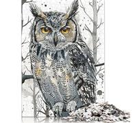Portrait Owl Paint Puzzle Imposible,desafío for Adults Juego Educativo 1000 Piezas Obra De Arte De Juego De para Adultos Y Niños 1000pcs (38x26cm)
