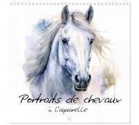 Portraits de chevaux à l'aquarelle (Calendrier mural carré 2026 30x30 cm) Calendrier double avec une page pour vos prises de notes: Des portraits ... dessinés par l'intelligence artificielle