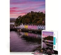 Portree - Isla de Skye - Escocia Rompecabezas de 1000 Piezas para Adolescentes Juguete de lógica Divertido y Sencillo Bordes Lisos Regalo Elegante (50x75cm)