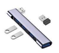 -Ports Hub | Divisor portátil | 3.0 hub, adaptador extensor, mini divisor de 4 puertos, alta velocidad 3.0, adaptador multipuerto para lector de tarjetas de disco duro portátil