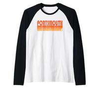Portsmouth, estilo retro de los años 80 de New Hampshire Camiseta Manga Raglan