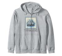 Portsmouth New Hampshire Martime Nautical Old Clipper Ship Sudadera con Capucha