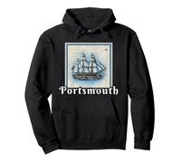 Portsmouth New Hampshire Martime Nautical Old Clipper Ship Sudadera con Capucha