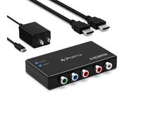 Portta Convertidor de componente a HDMI con Cable HDMI, RGB 5 RCA YPbPr a convertidor de Video, Compatible con 1080p 60Hz para PS2 PS3 Xbox 360