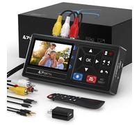 PORTTA - Convertidor VHS a digital, grabadora de video a digital con control remoto, compatible con VHS, VCR, DVR, DVD, Hi8, Mini DV, videocámara, cinta de casete, consolas de juegos