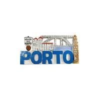 Portugal 3D Porto imán de nevera regalo de recuerdo, resina hecha a mano Porto refrigerador imán hogar y cocina decoración colección