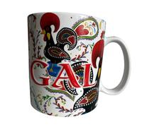 Portugal Azulejo - Taza de café extra grande con letras incrustadas, tazas de cerámica portuguesa - Hermoso regalo turístico de Portugal (500 ml) (blanco)