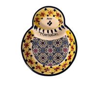 Portugal - Bandeja de cerámica pintada a mano con aceitunas, bandeja de cerámica para aceitunas, salsas, ensalada, hermoso regalo turístico de Portugal (azul y amarillo)