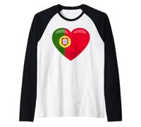 Portugal Bandera Hombres Mujeres Niños Portugal Portugués Camiseta Manga Raglan