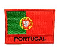 Portugal Bandera - Parches Termoadhesivos Bordados Aplique Para Ropa, Tamaño: 7,5 x 5,3 cm