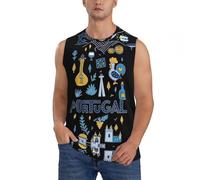 Portugal - Camiseta sin mangas con estampado cultural para hombre, absorbe la humedad y el olor, Negro, S